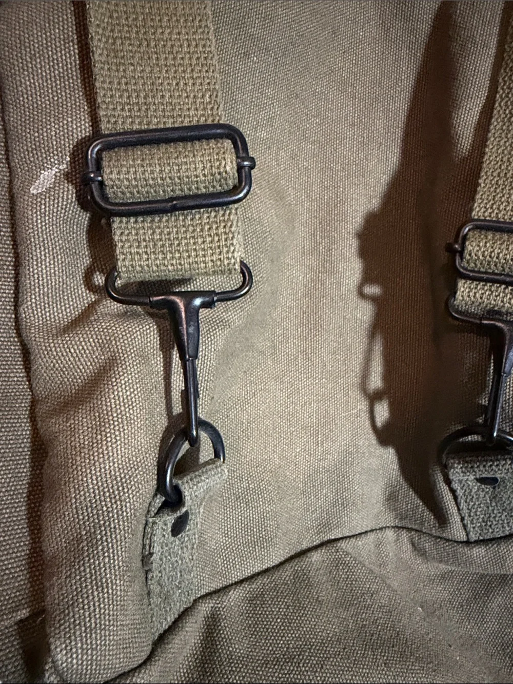 Vintage Military Backpack in Army Green